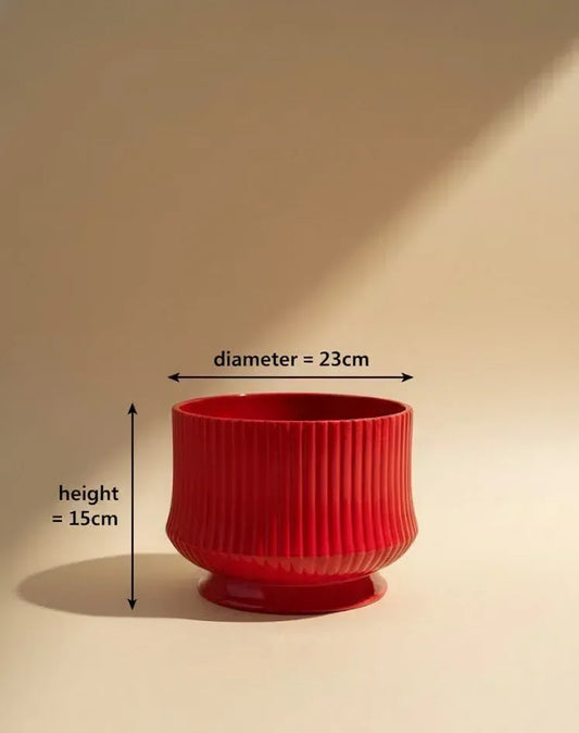 Bold Red Ceramic Planter 23CM