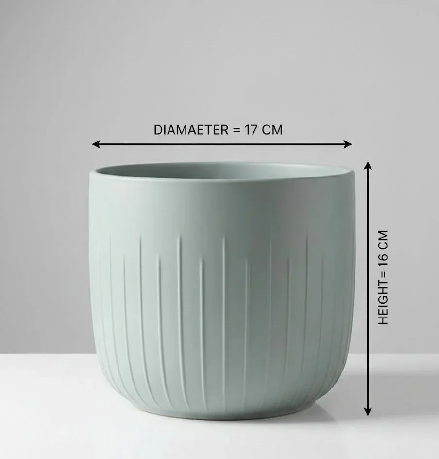 Grey Modern Matte Ceramic Pot - 16cm