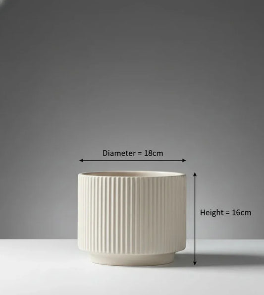 Striped Ceramic Pot Ceramic -16CM
