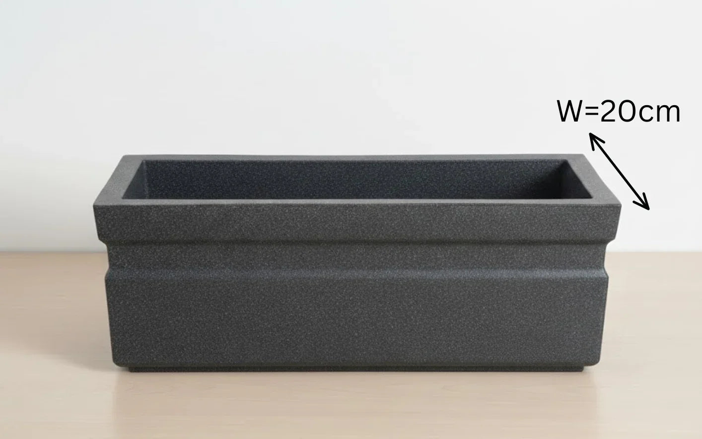 Rectangular Polymer Pots Black 52CM