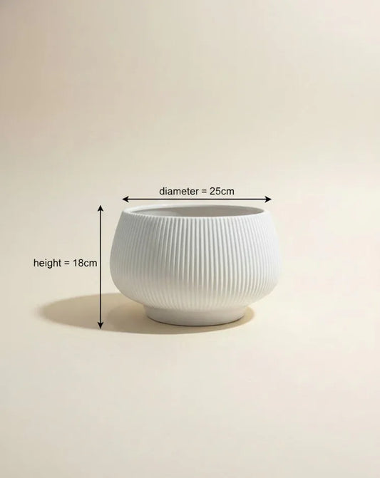 White Vintage Vitalia Ceramic Bowl Pot 18 CM