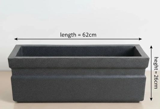 Rectangular Polymer Pots Black 62CM