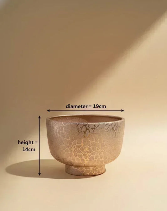 Desert Bloom Crackle Ceramic Bowl Pot 14CM
