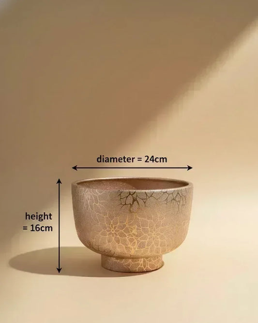 Desert Bloom Crackle Ceramic Bowl Pot 16CM