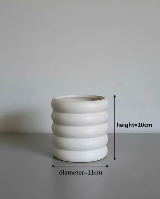 Ivory Ripple Ceramic Planter 10 CM