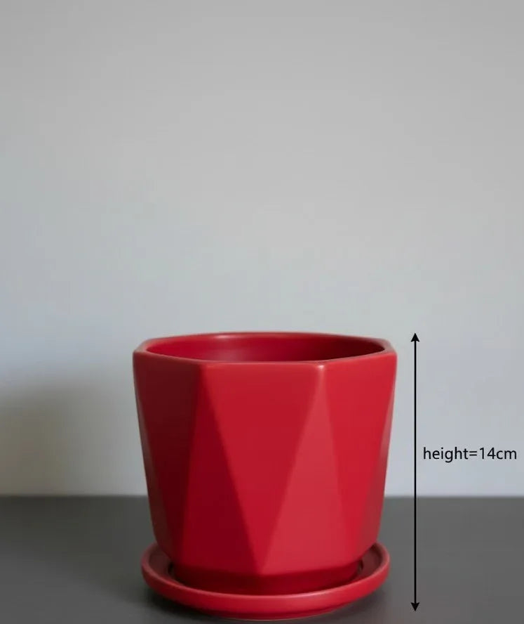 Ruby Prism Ceramic Planter 14 CM