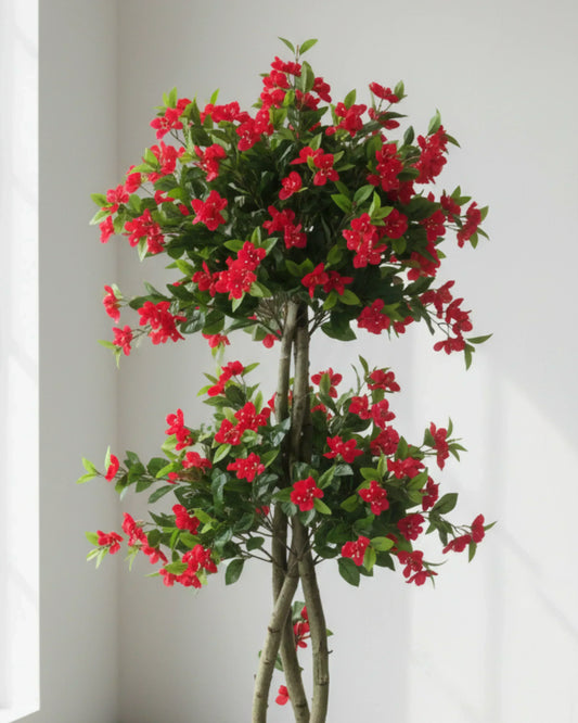 Artificial Bougainvillea Tree Plant in Black Pot