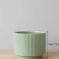 Green Ribbed Ceramic Planter - 16CM