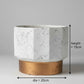Nonagon White & Gold Finish Marble Finish Ceramic - 19CM