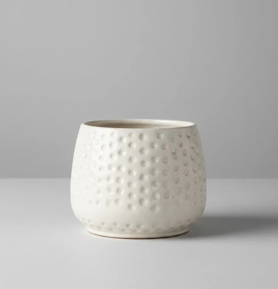 White Marble Design Pot - 13CM