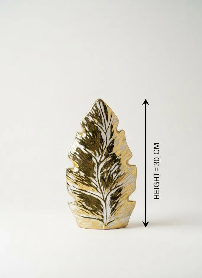 Golden Leaf Ceramic Decorative Vase -30CM