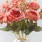 Artificial Autumn Peony Flower Bunch – Beige
