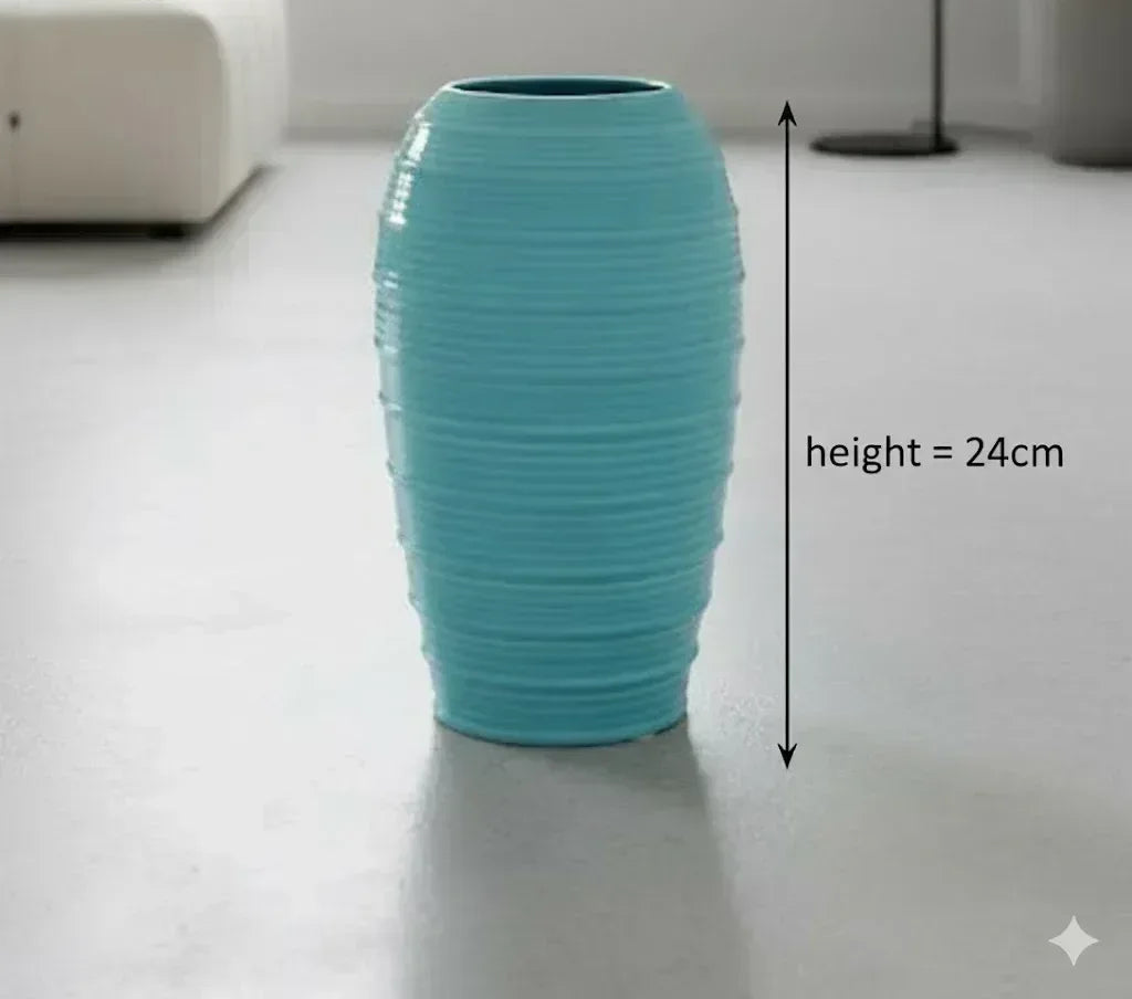 Blue Ring Textured Pot 24CM - Ceramic