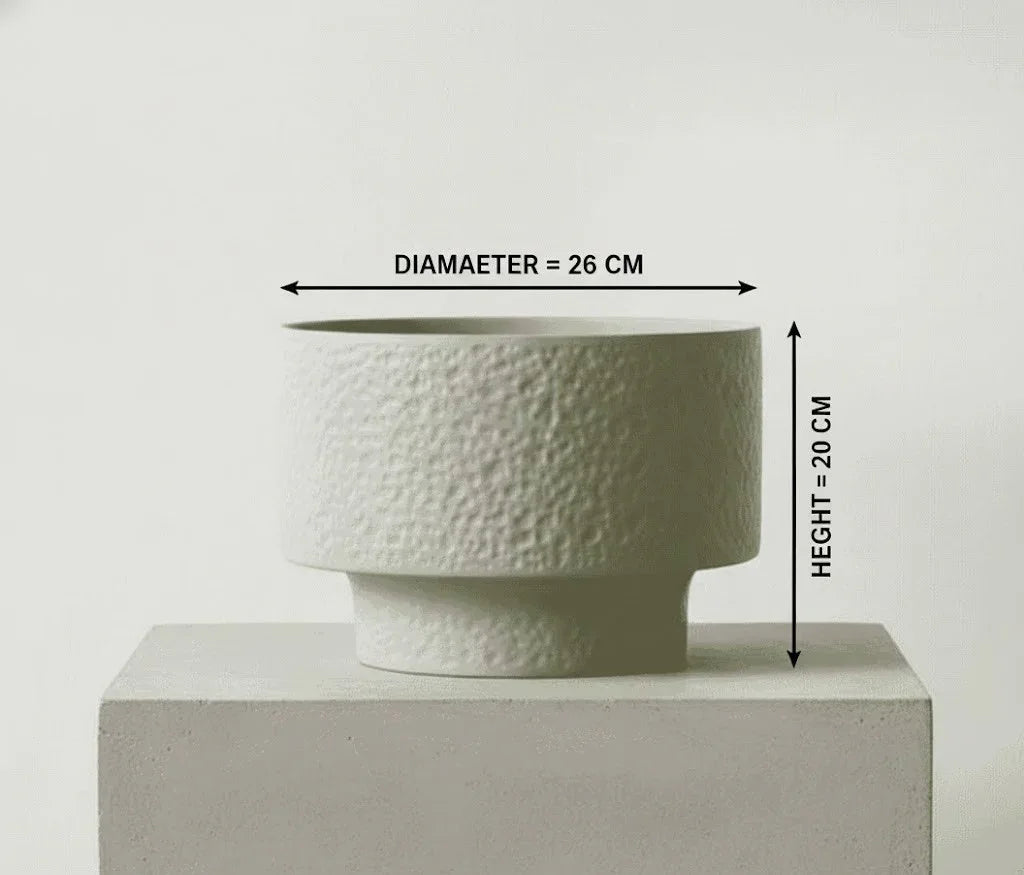 Textured Pastel Green Ceramic Design Pot - 20cm