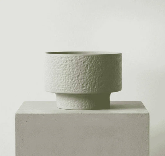 Textured Pastel Green Ceramic Design Pot - 20cm