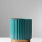 Fluted Design Golden Base Planter Ceramic 27CM