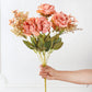 Artificial Autumn Peony Flower Bunch – Beige