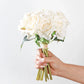 Artificial 10 HD Rose Flower Bunch – CREAM WHITE