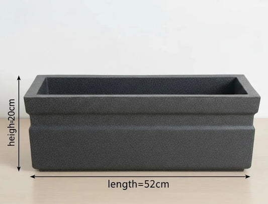 Rectangular Polymer Pots Black 52CM