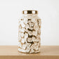 White And Gold Pot 33CM - Ceramic
