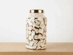 White And Gold Pot 33CM - Ceramic