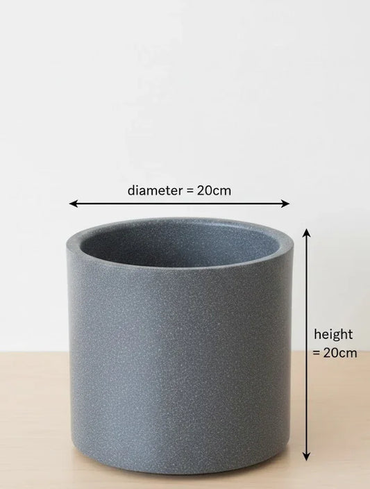 Slate Dusk Cylindrical Polymer Planter 20CM