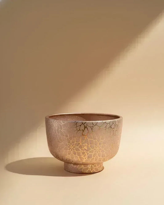 Desert Bloom Crackle Ceramic Bowl Pot 16CM