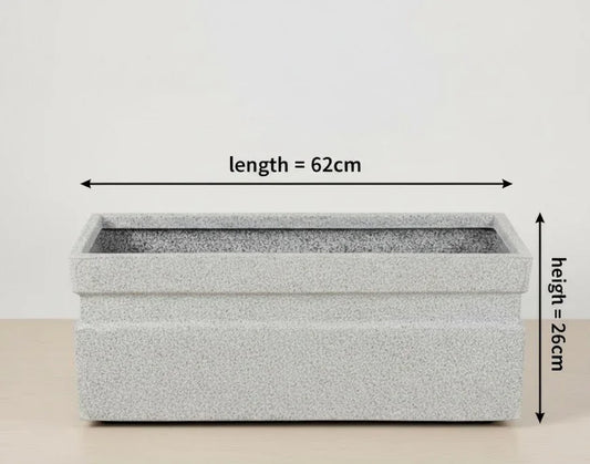 Rectangular Polymer Pots White 62CM