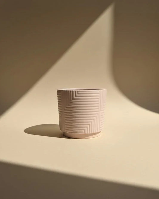 Linen Grid Modern Ceramic Planter 18CM
