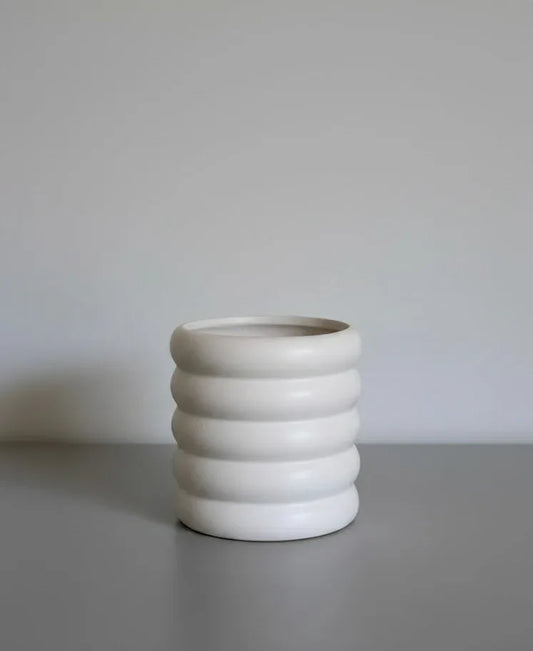 Ivory Ripple Ceramic Planter 10 CM