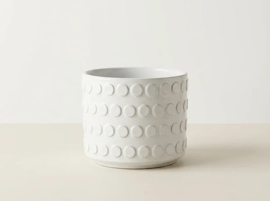 White Doted Pot 16CM - Ceramic