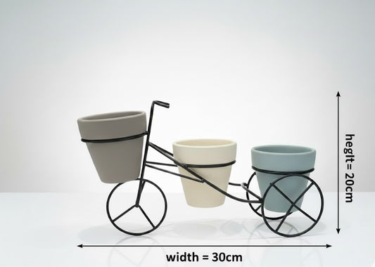 Pastel Ride Triple Pot Planter