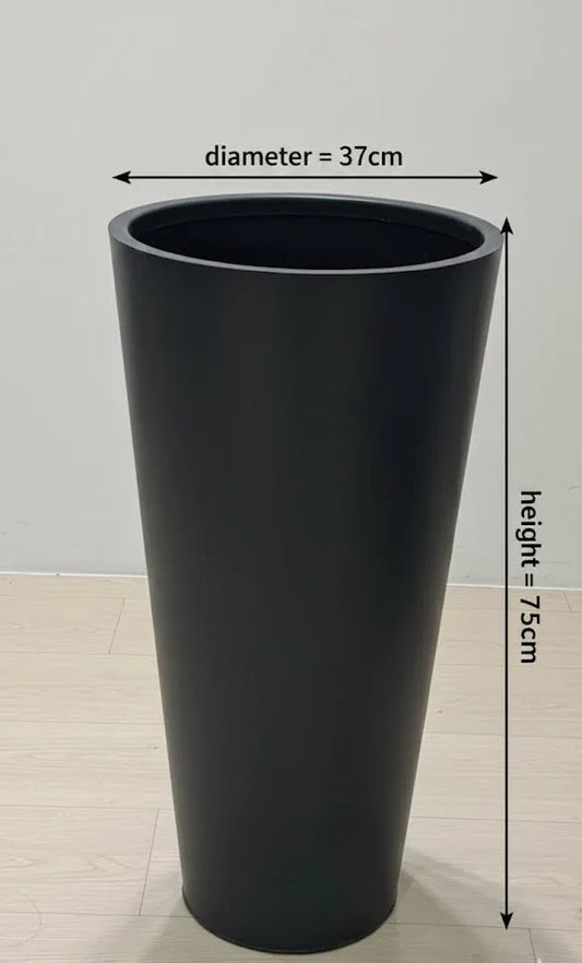 Obsidian Noir Column Polymer Planter 75CM