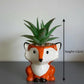 Foxy Charm Ceramic Planter With Artificial Plant 13 CM