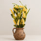 Artificial Yellow Lavender Plant in Rustic Ceramic Pot 45cm