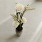 Artificial Pink Rose Flower Pot for Home & Desk Decor