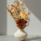 Artificial Rose Flower Arrangement in White Textured Ceramic Vase 43 cm