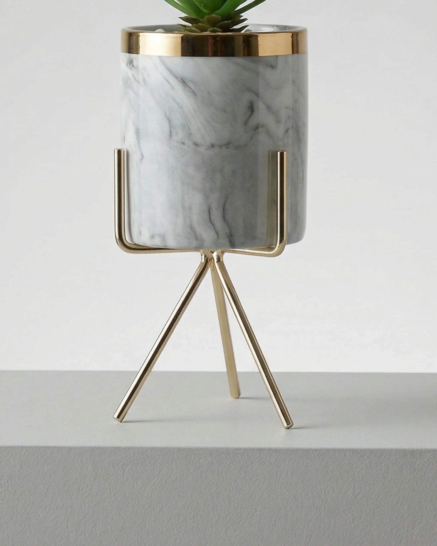 Artificial Secculent With Ceramic Pot & Metal Stand 25cm
