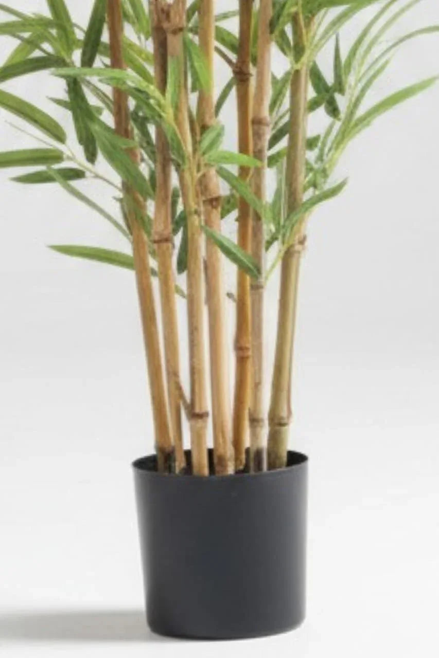 Artificial Yellow Bamboo Plant With Plastic Pot 90cm