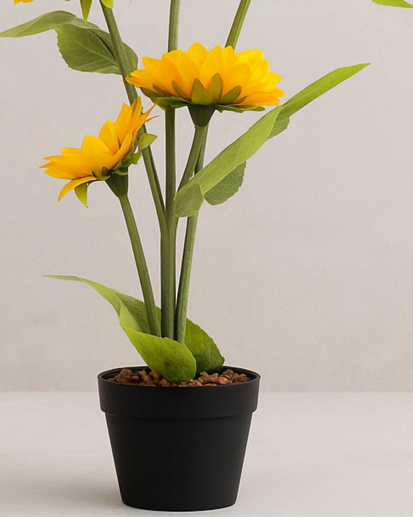 Artificial Sunflower Plant in Black Pot