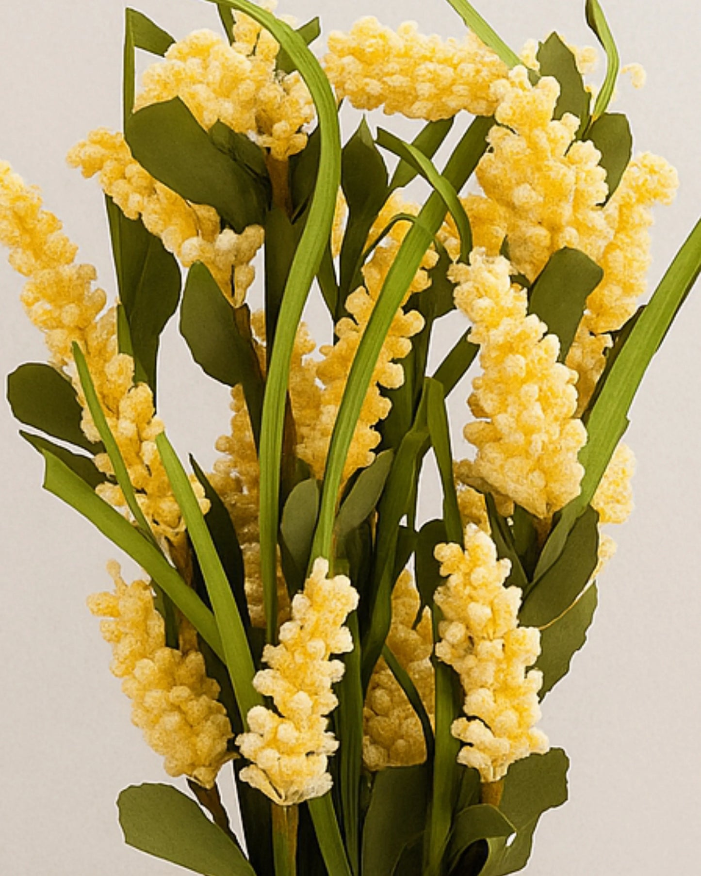 Artificial Yellow Lavender Plant in Rustic Ceramic Pot 45cm