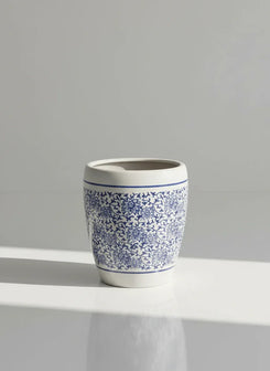 Blue and White Floral Patterned Ceramic Planter 36cm