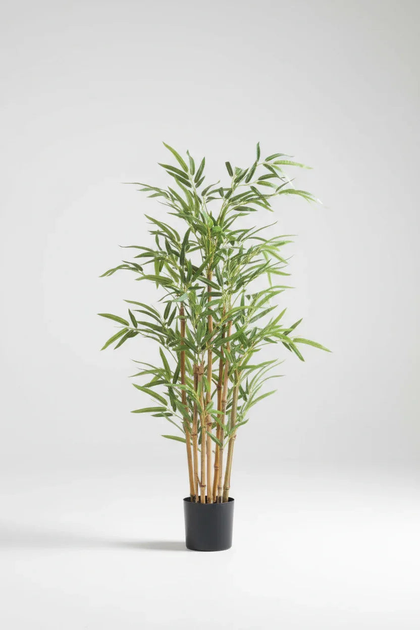 Artificial Yellow Bamboo Plant With Plastic Pot 90cm