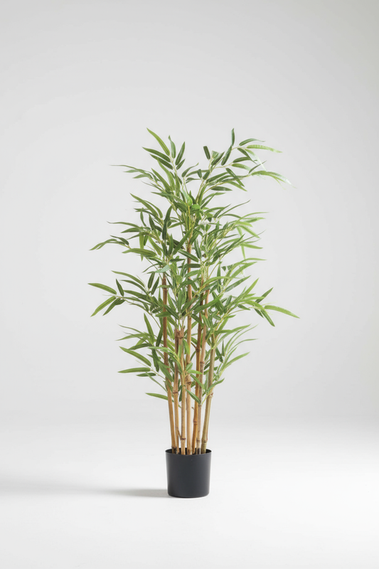 Artificial Yellow Bamboo Plant With Plastic Pot 90cm
