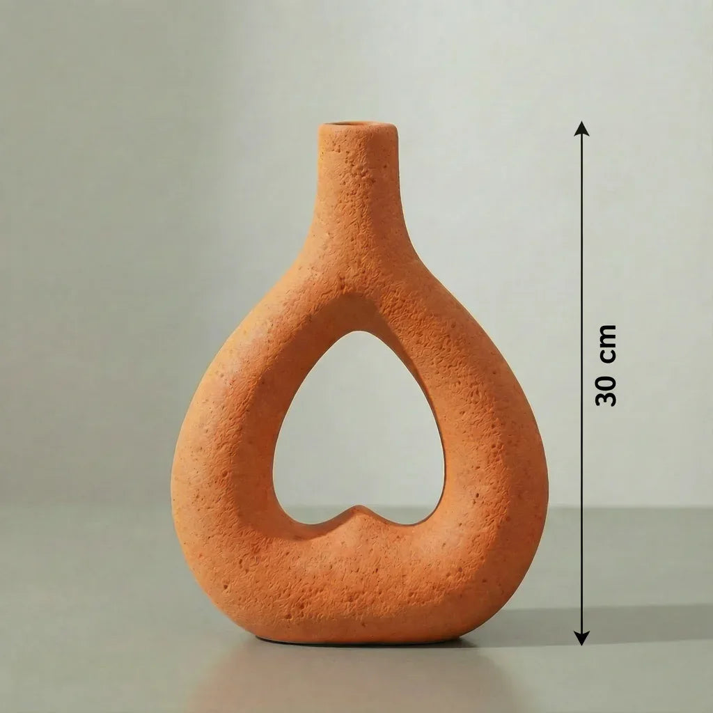 Modern Abstract White Hollow Ceramic Pot Set 30cm