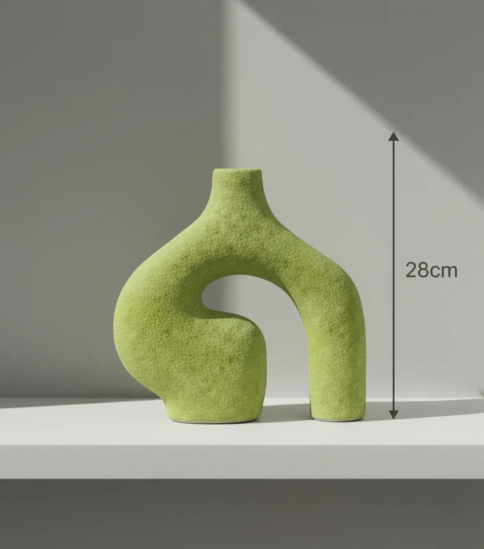 Modern Abstract Beige Hollow Ceramic Pot Set 28cm