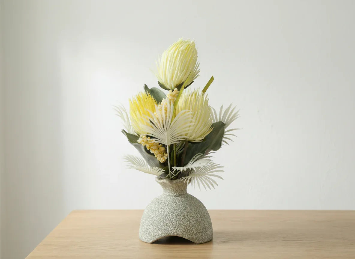 Artificial Yellow Flower Plant in Vase  48 cm