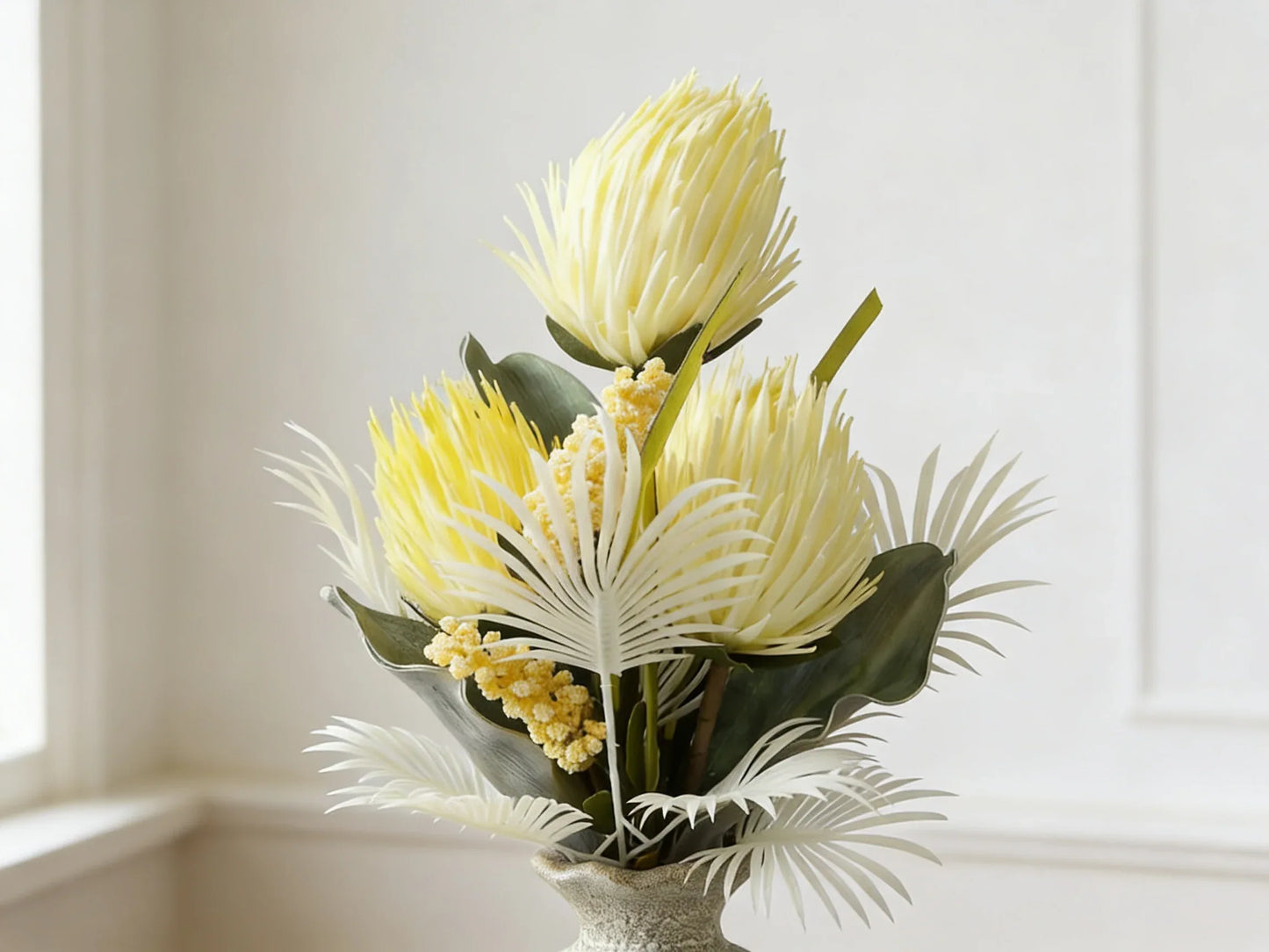 Artificial Yellow Flower Plant in Vase  48 cm