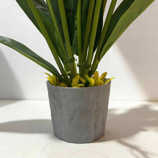 Artificial Pink Flame Tulip With Plastic Pot-37 CM