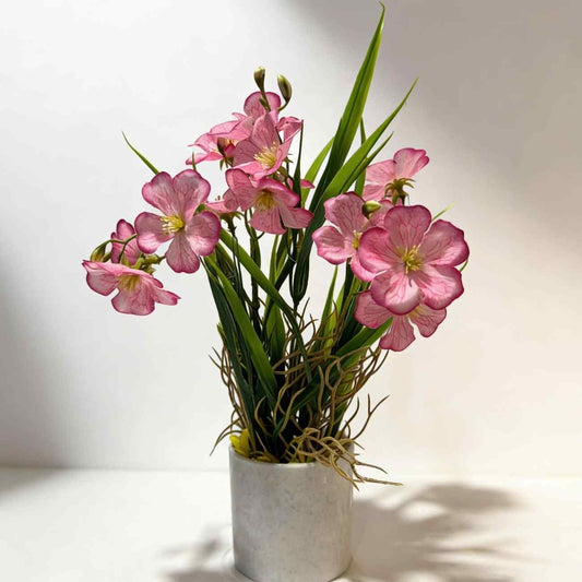 Artificial Meadow Floral With Plastic Pot - 35 CM